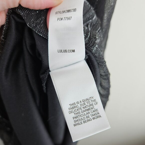 LULUS Maxi Dress Womens XS Black Silver Sexy Stretchy Comfortable Formal Party - Picture 13 of 16